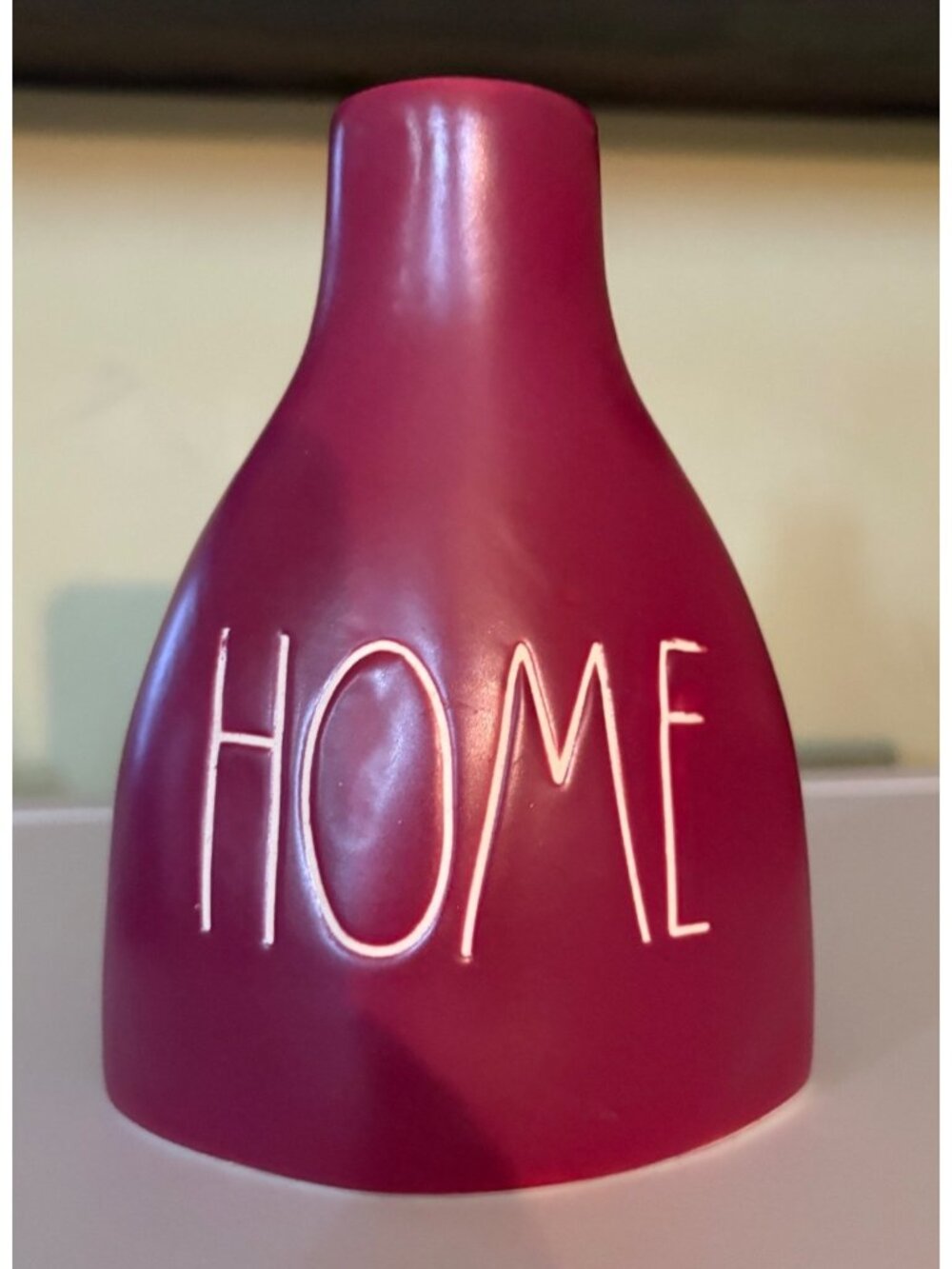 Rae Dunn Artisan Collection Burgundy "Home" Ceramic Flower Bud Vase
